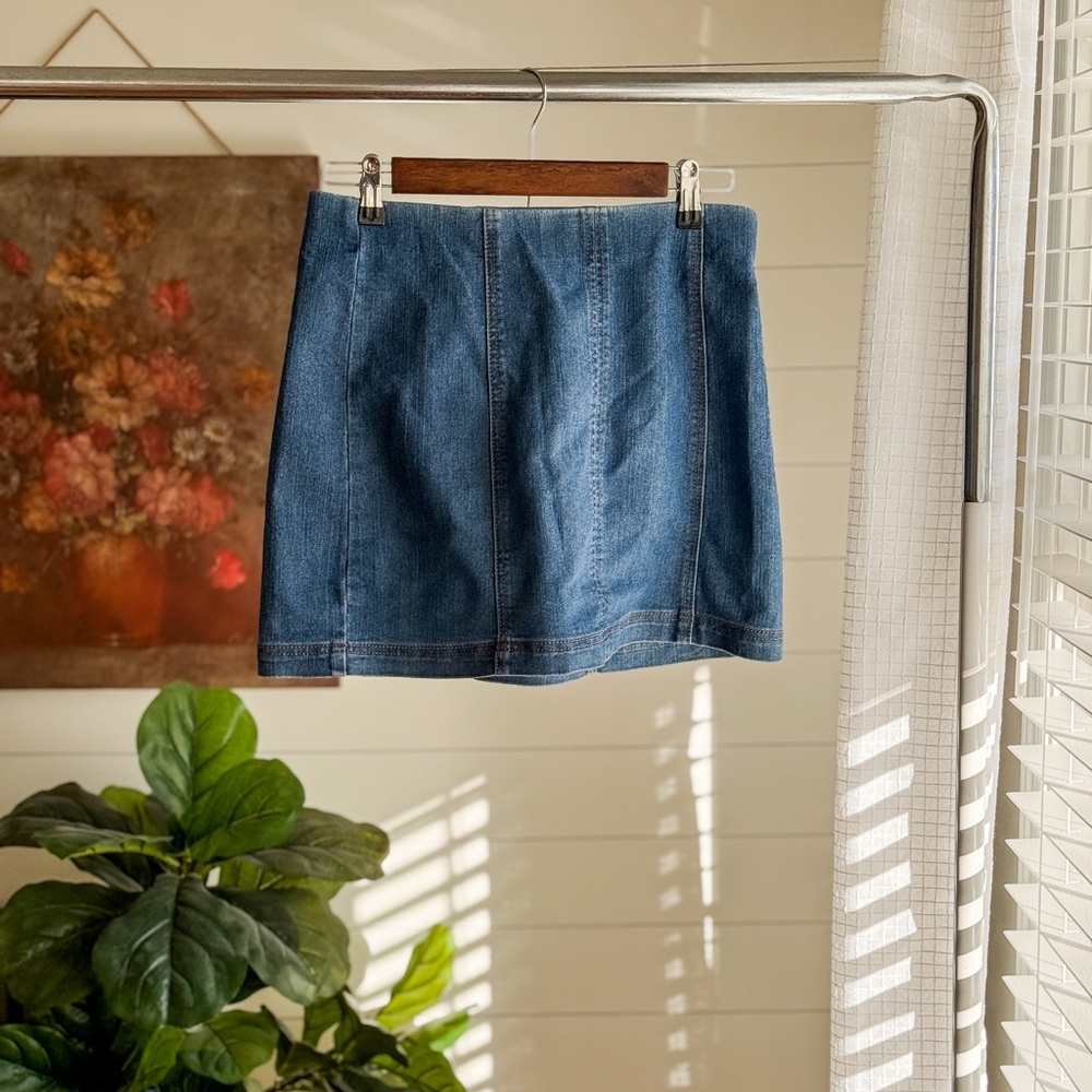 No Boundaries Blue Denim Mini Skirt